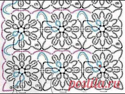 Схема вязания крючком без отрыва нити.