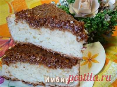 Творожный пирог с медом и орехами