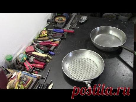 Как в домашних условиях, очистить сковороду до блеска, от многолетнего нагара без всякой химии. - YouTube