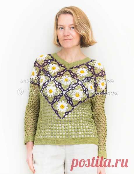 Wild Rose Crochet Sweater Pattern