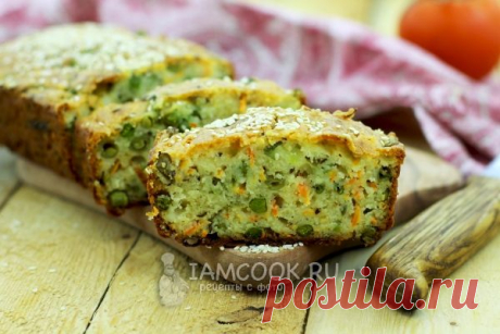 Солёный пирог из манки с горохом - Вкусные рецепты