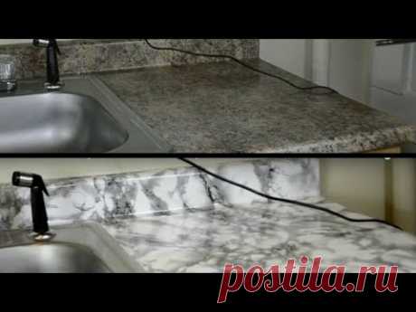 DIY Kitchen Countertop Makeover With Contact Paper (HD)