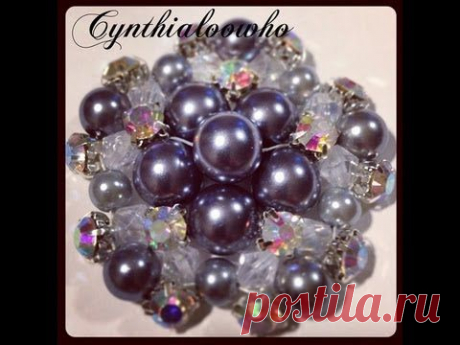▶ Beaded Pearl and Crystal Brooch Tutorial - YouTube