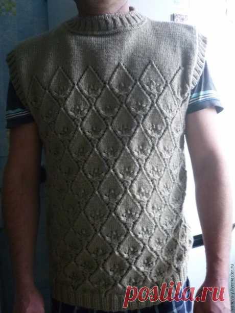 Вяжем спицами жилет большого размера - Ярмарка Мастеров - ручная работа, handmade
