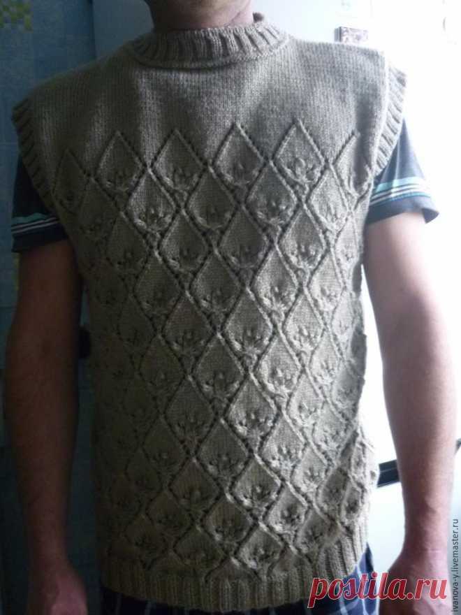 Вяжем спицами жилет большого размера - Ярмарка Мастеров - ручная работа, handmade