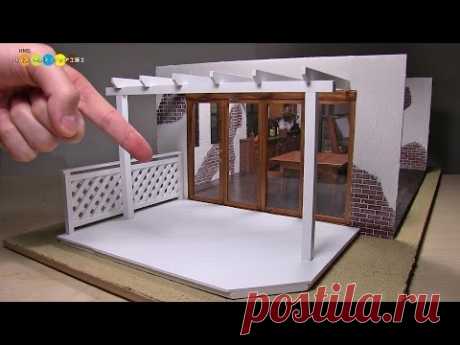 DIY Dollhouse items - Miniature Wood Deck　ミニチュアウッドデッキ作り