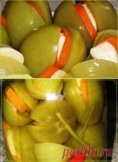 Зеленые помидоры, фаршированные морковью и чесноком | Рецепты вкусно
