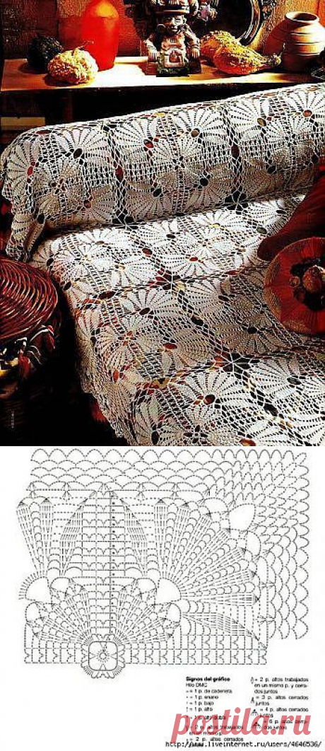 Crochet bedspread chart pattern