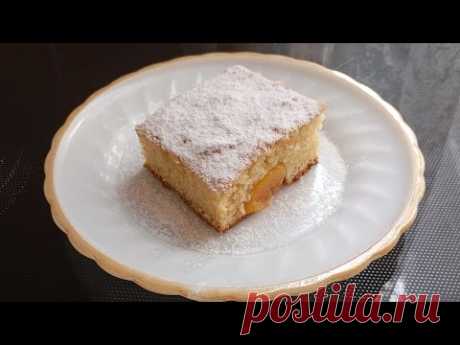 Персиковый пирог  воздушный , нежный , очень вкусный