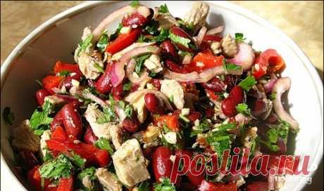 Салат с фасолью и мясом - пошаговый рецепт с фото на Повар.ру