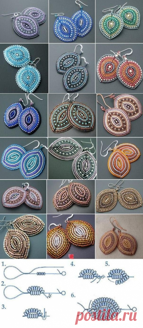 Красивые серьги из бисера