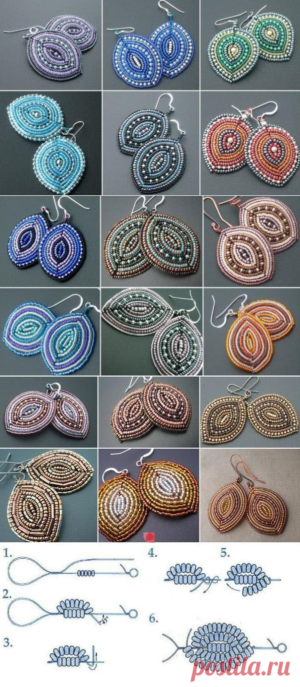 Красивые серьги из бисера