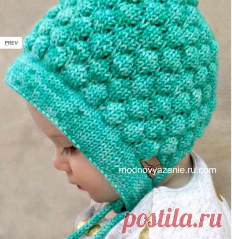 Шапочка для младенца спицами - Modnoe Vyazanie ru.com