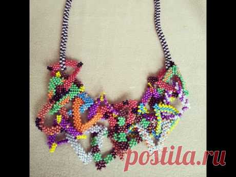 HOW TO MAKE A COLORFUL NECKLACE  كيفية عمل قلادة ملونة