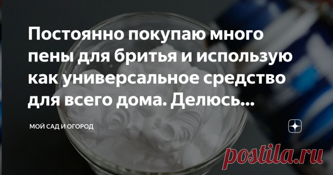Постоянно покупаю много пены для бритья и использую как универсальное средство для всего дома. Делюсь опытом Знаете ли вы, что привычную пену для бритья, разновидностей которой в последнее время появилось огромное количество, можно применять не только по прямому ее назначению?
Да, я тоже раньше была, так сказать, не в курсе, пока ко мне в гости не наведалась свекровь – оказалось, она, как никто другой знает толк в применении пены для бритья в быту. Делюсь с вами своими нов...