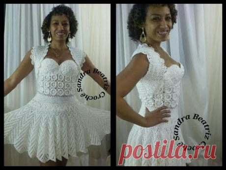 Vestido de Crochê Festa Curto 1ª Parte
