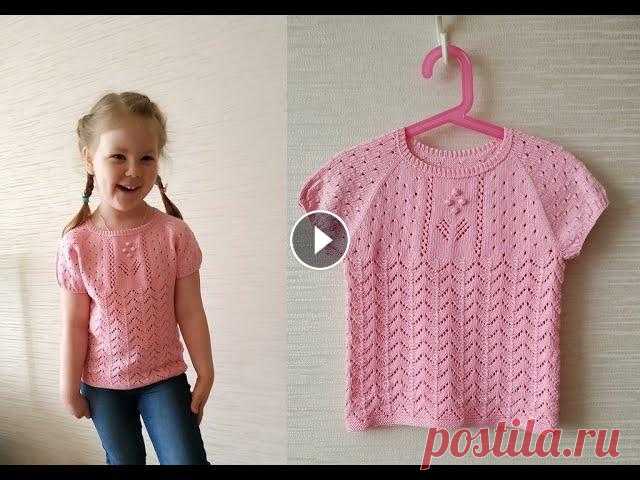 МК Красивый топ спицами на девочку 4-5 лет, рост 110 см Очень красивый топ спицами, регланом сверху Описание топа со схемами узоров -...