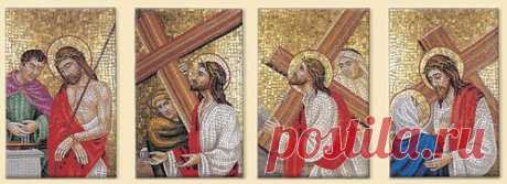 Stations Of The Cross | 24" x 16" | Mosaic | For Church | Made In Italy - F.C. Ziegler Company