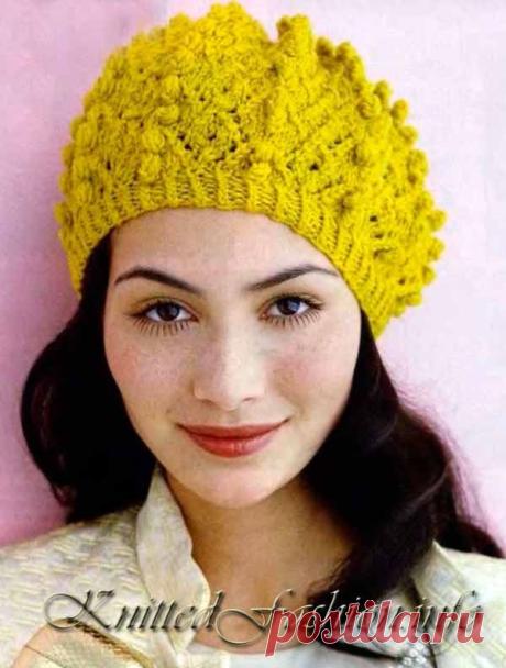 Берет с шишечками - KnittedFashion.info - Модное