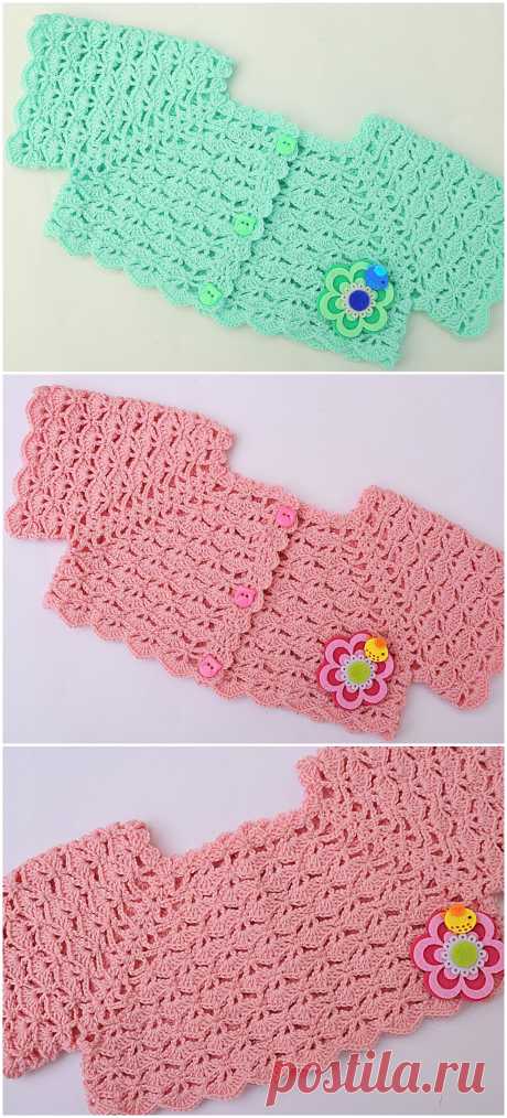Crochet Super Easy Bolero For Baby Girl - Crochet Ideas