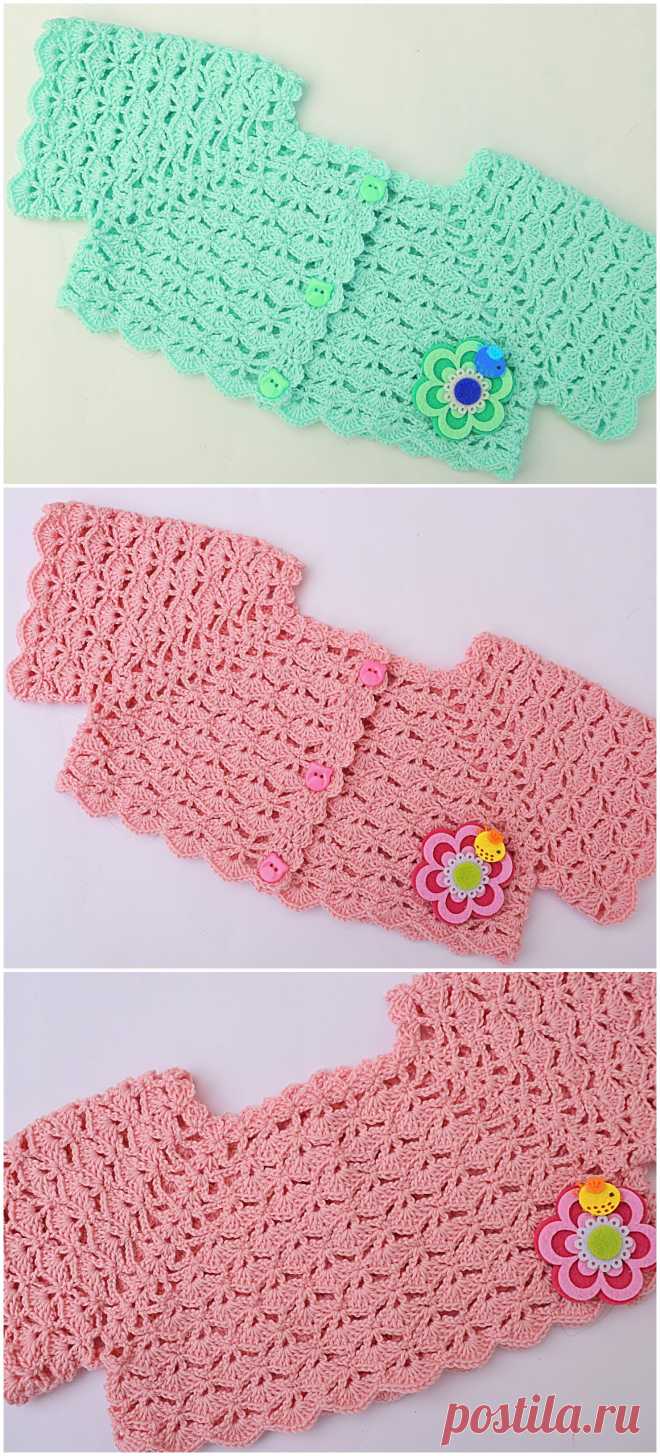 Crochet Super Easy Bolero For Baby Girl - Crochet Ideas
