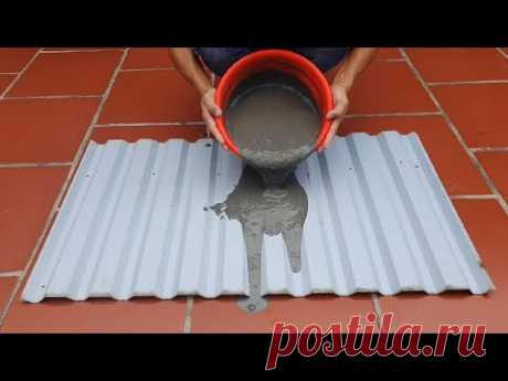 Cement Craft Ideas / Cement + Sand +Old Corrugated iron = Beautiful Plant pots / Simple and Easy /