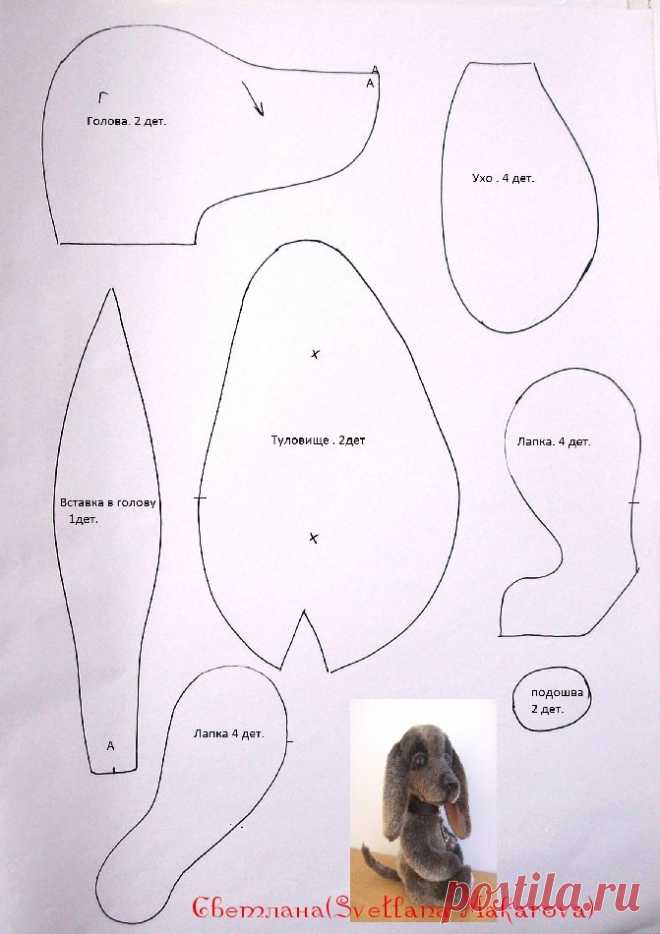 Игрушки ручной работы. Мастерская "Медвежонок"
Выкройка таксы от Светланы Макаровой