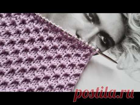 Рельефный, фоновый узор спицами🧶knitting pattern.