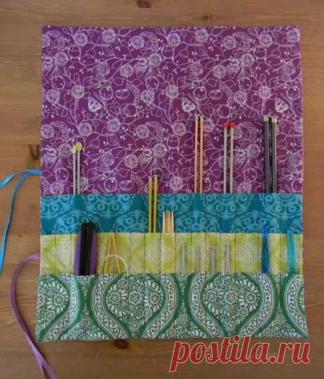 Nesting Sticks: Knitting Needle &amp; Crochet Hook Roll-Up {Tutorial} | sewing
