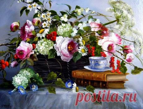 Полевые цветы, полевые...Французская художница Sylvie Fortin