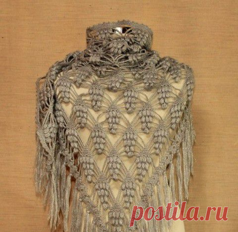 ШАЛЬ "ГРОЗДИ ВИНОГРАДА" | Варварушка-Рукодельница