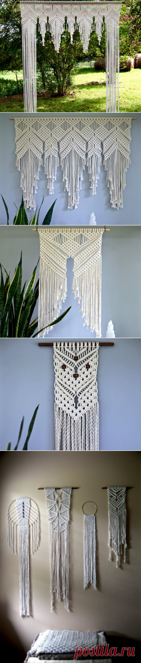 Macrame Wall Hanging Natural White Cotton Rope on от BermudaDream