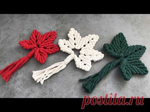 Makrome Yaprak Anahtarlık-Toka-Yılbaşı Süsü - YouTube