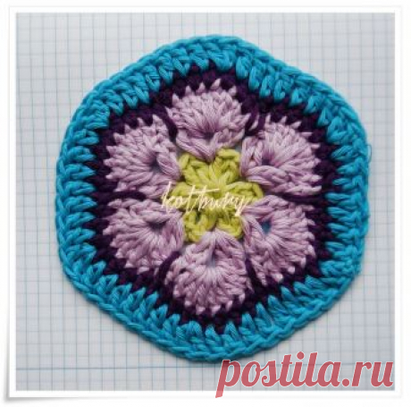 Африканский цветок крючком по уроку