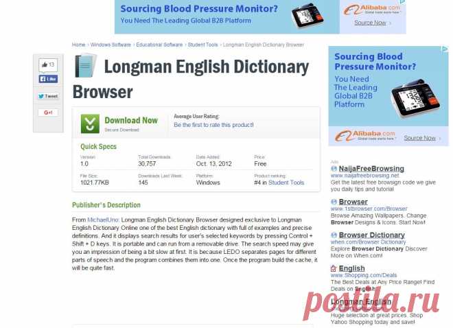 Longman English Dictionary Browser - Free download and software reviews - CNET Download.com