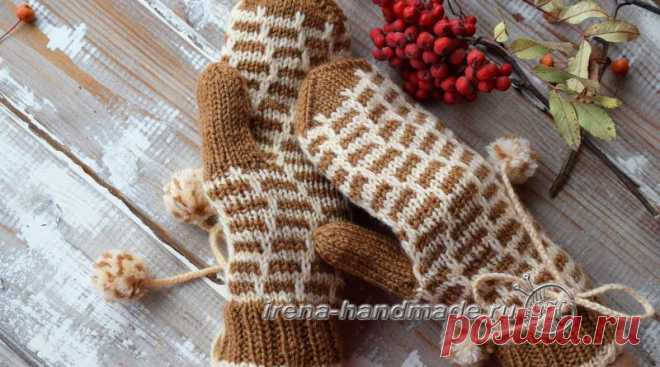 Ленивый жаккард — узор «Циновка» (вязание, схемы и фото) - Irena Handmade