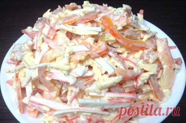 Самый вкусный и легкий салат С КРАБОВЫМИ ПАЛОЧКАМИ. Съедается моментально! | Вахрушев А.В. | Яндекс Дзен