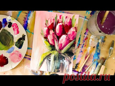 ТЮЛЬПАНЫ |Как нарисовать|Рисуем просто