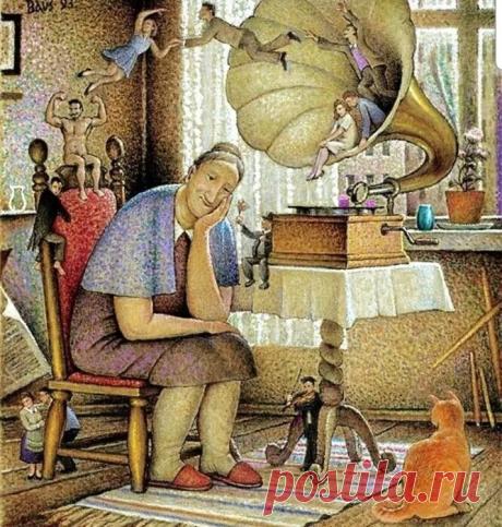 Ах, как порою хочется 
На глупость заморочиться. 
Забыть, что уж по отчеству 
Зовут меня давно. 
Стереть следы усталости. 
Гнать мысль, что дело к старости. 
Творить, как в детстве, шалости 
С утра всему назло. 
 
=Юлия Гонина (А́усеклис Ма́тисович Ба́ушкениекс (Бауш; латыш. Auseklis Baušķenieks; 1910—2007) — латышский художник. Член Союза художников СССР).