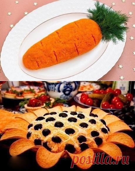 МОРКОВЬ И ПОДСОЛНУХ !!!  **Салаты с грибами, курой и колбасой.