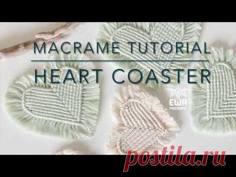 (1) How to make macrame coaster. Macrame heart shape coaster tutorial. DIY 🤍 - YouTube