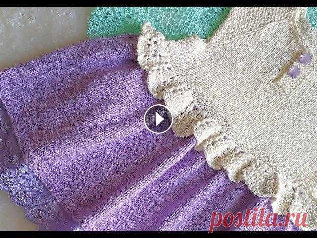 МК .Платье спицами для девочки Мк розового платья. Полное фото в моем ИГ...