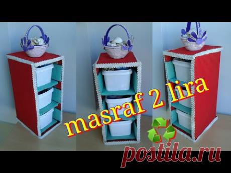 KARTON KUTUNUN GERİ DÖNÜŞÜMÜ/DIY * Harika bir düzenleyici oldu*