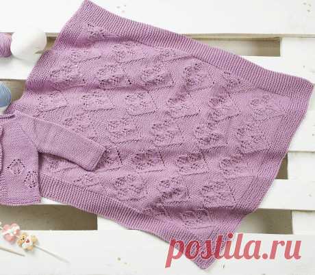 Покрывало с ажурным узором - схема вязания спицами. Вяжем Покрывала на Verena.ru