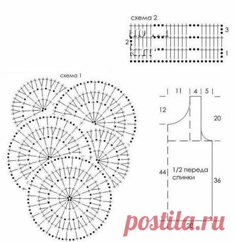 Жёлтая маечка, связанная крючком » Клубка.Нет - Все о вязании крючком