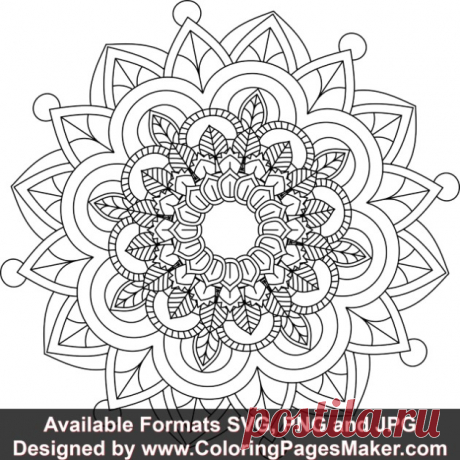 SVG Mandala Art #184 &amp;#8211; ColoringPagesMaker