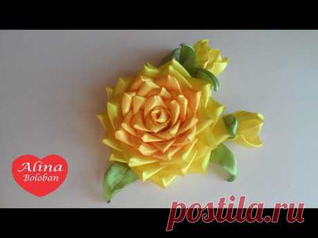 Роза Канзаши Осенняя / Rose Kanzashi Autumn