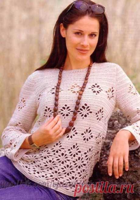 Пуловер крючком