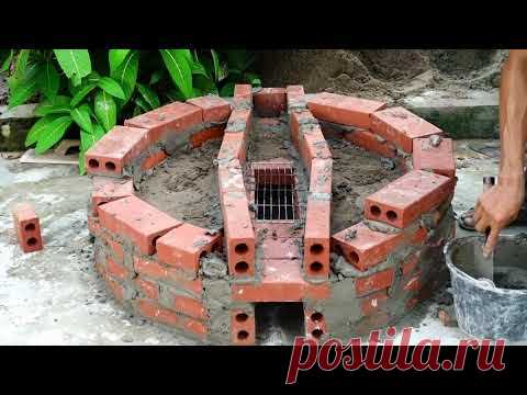 How to make a STOVE by BRICKS and stew Braised Fish - Gaden decoration projects
