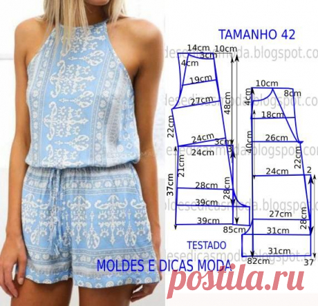 MOLDE DE MACACÃO CASUAL- Moldes Moda por Medida